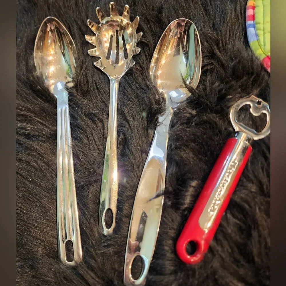 Red Kitchen Set-KitchenAid Bottle Opener, Wine Opener, Stainless Spoons & More!